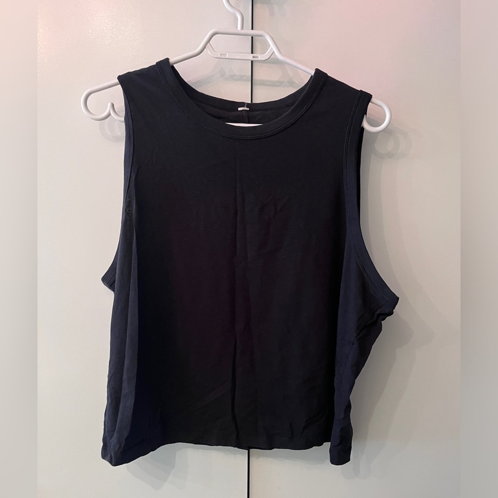 Cropped Loose Lululemon Black Tank Top